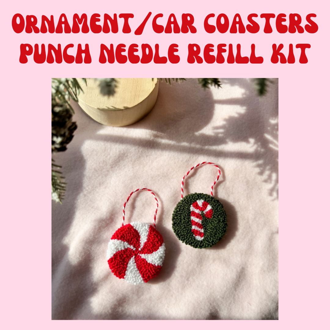 Ornaments/Car Coasters Punch Needle Refill Kit