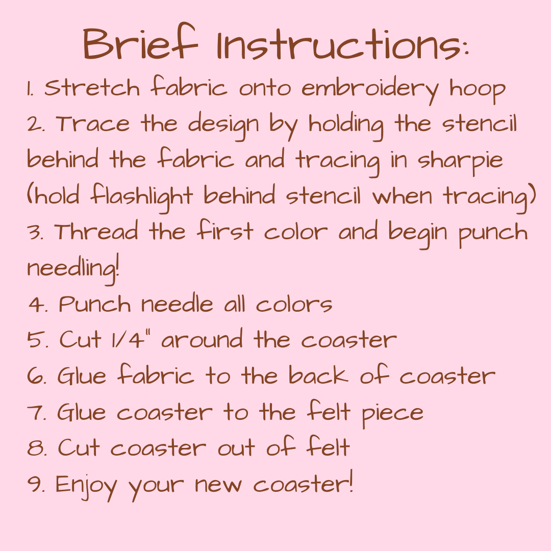 Teddy Bear Coaster Punch Needle Refill Kit