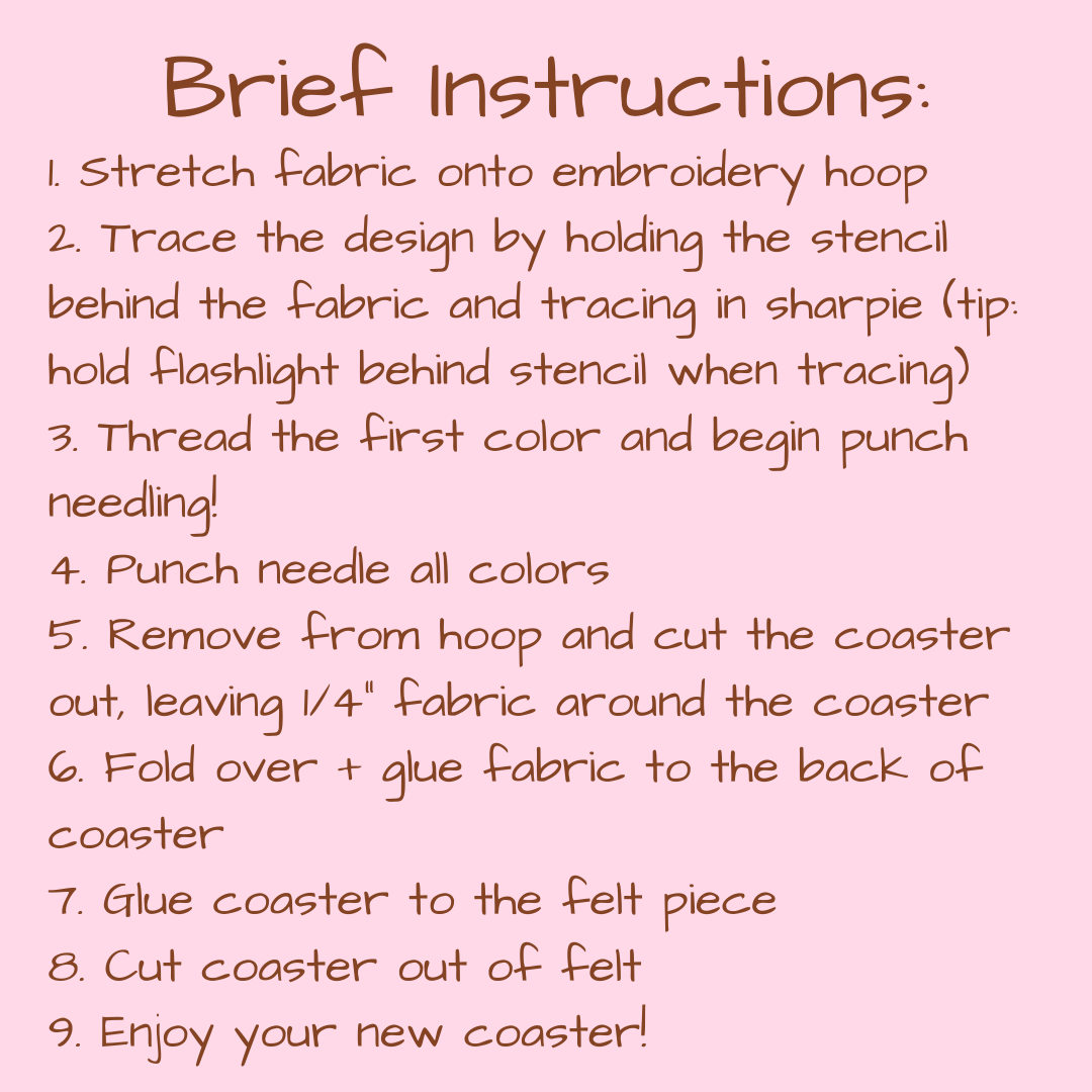 Croissant Coaster Punch Needle Refill Kit