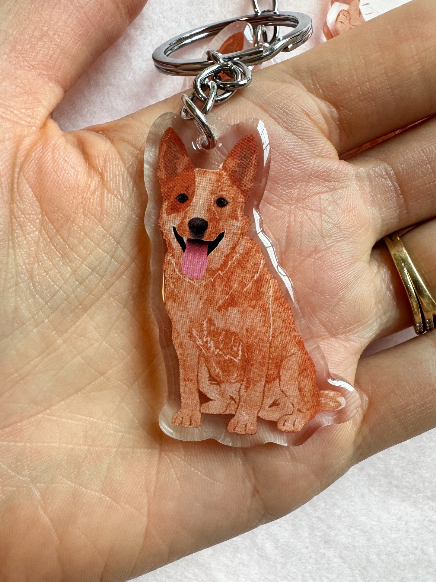 Heeler (red), Cattle dog (red) Keychain