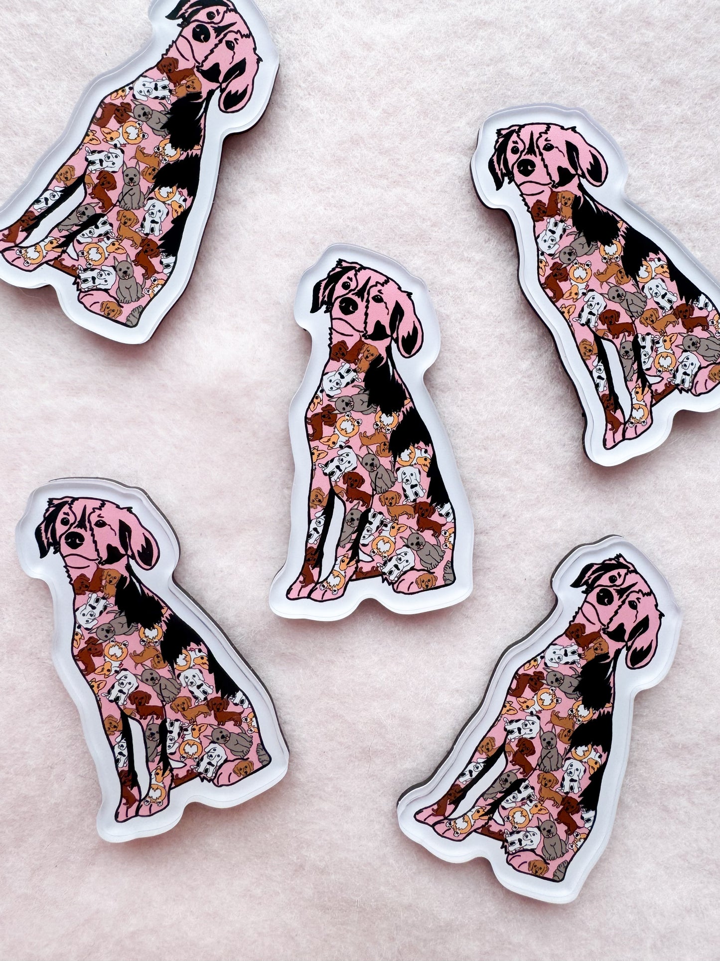 Mutt, Mixed Breed (pink) Magnet