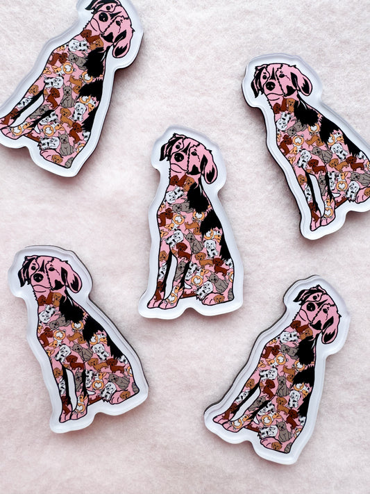 Mutt, Mixed Breed (pink) Magnet