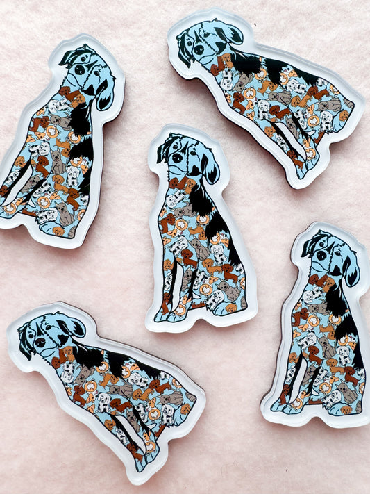 Mutt, Mixed Breed (blue) Magnet