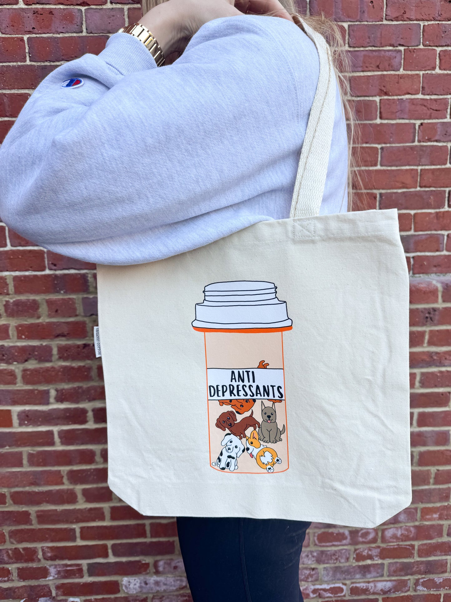 Dog Pill Bottle Tote Bag