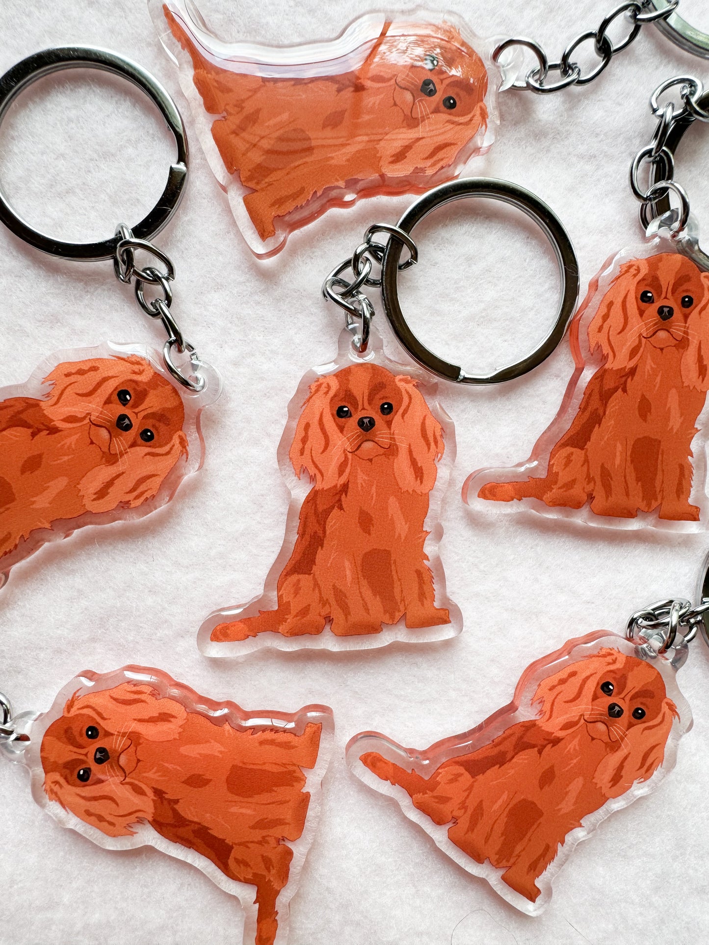 Cavalier King Charles Spaniel (ruby) Keychain