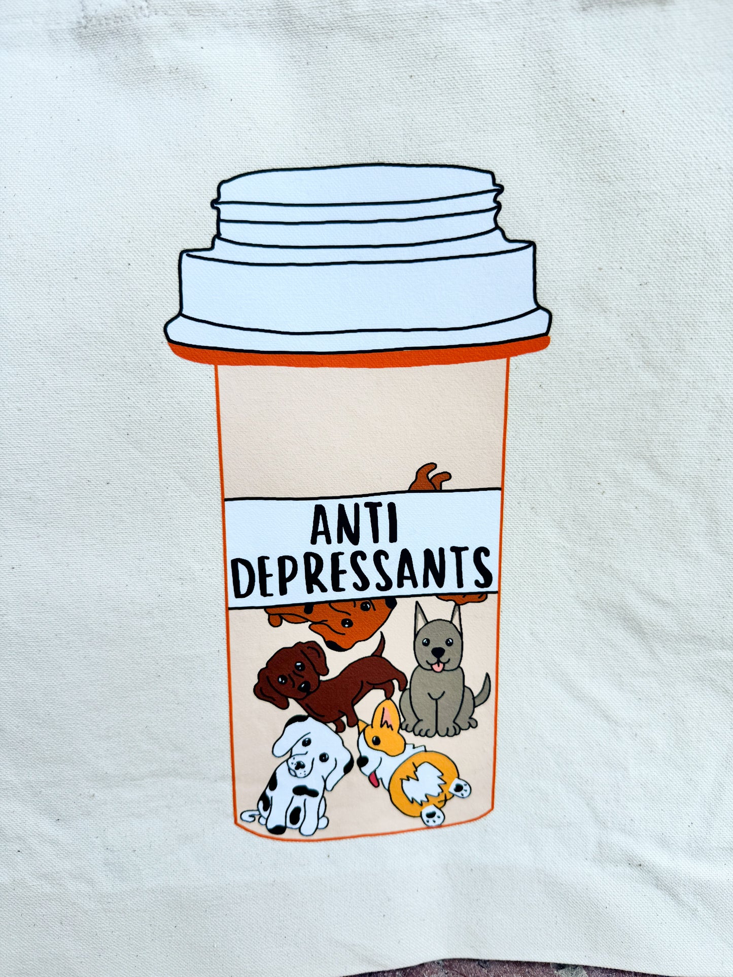 Dog Pill Bottle Tote Bag