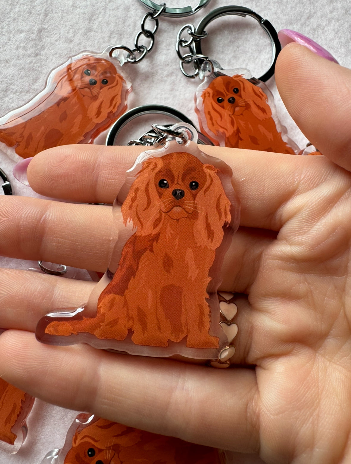 Cavalier King Charles Spaniel (ruby) Keychain