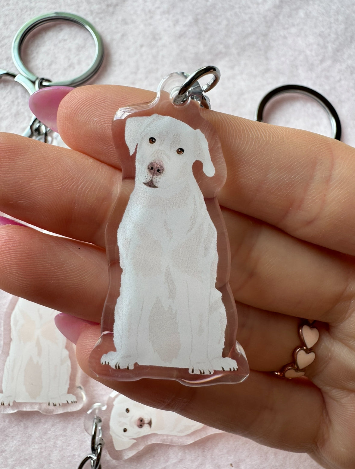 Labrador Retriever (white) Keychain
