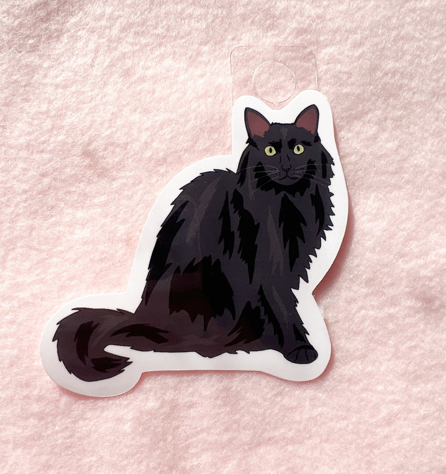 Long-haired Black Cat Sticker