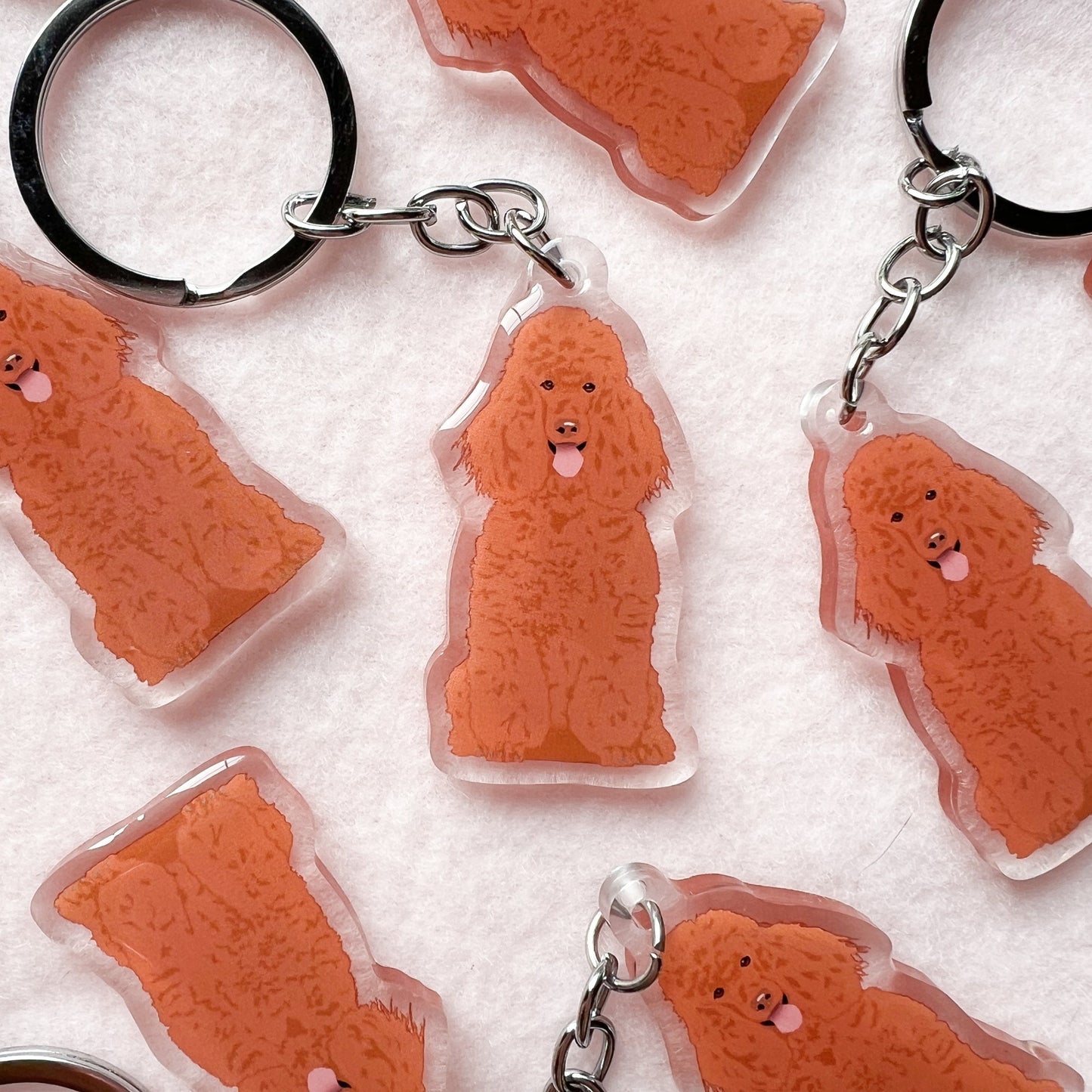 Poodle (brown/red) Keychain