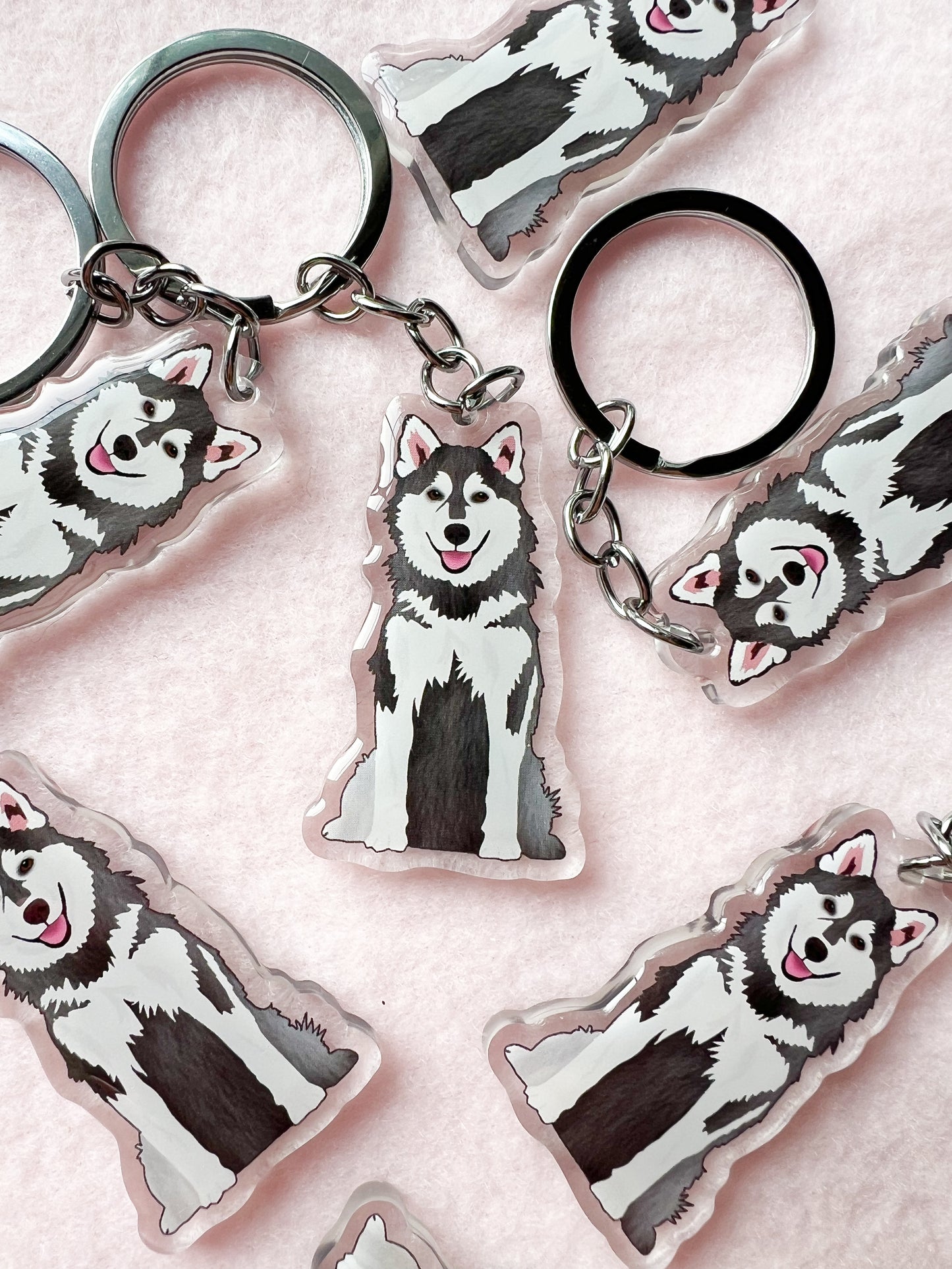 Pomsky, Alaskan Klee Kai Keychain