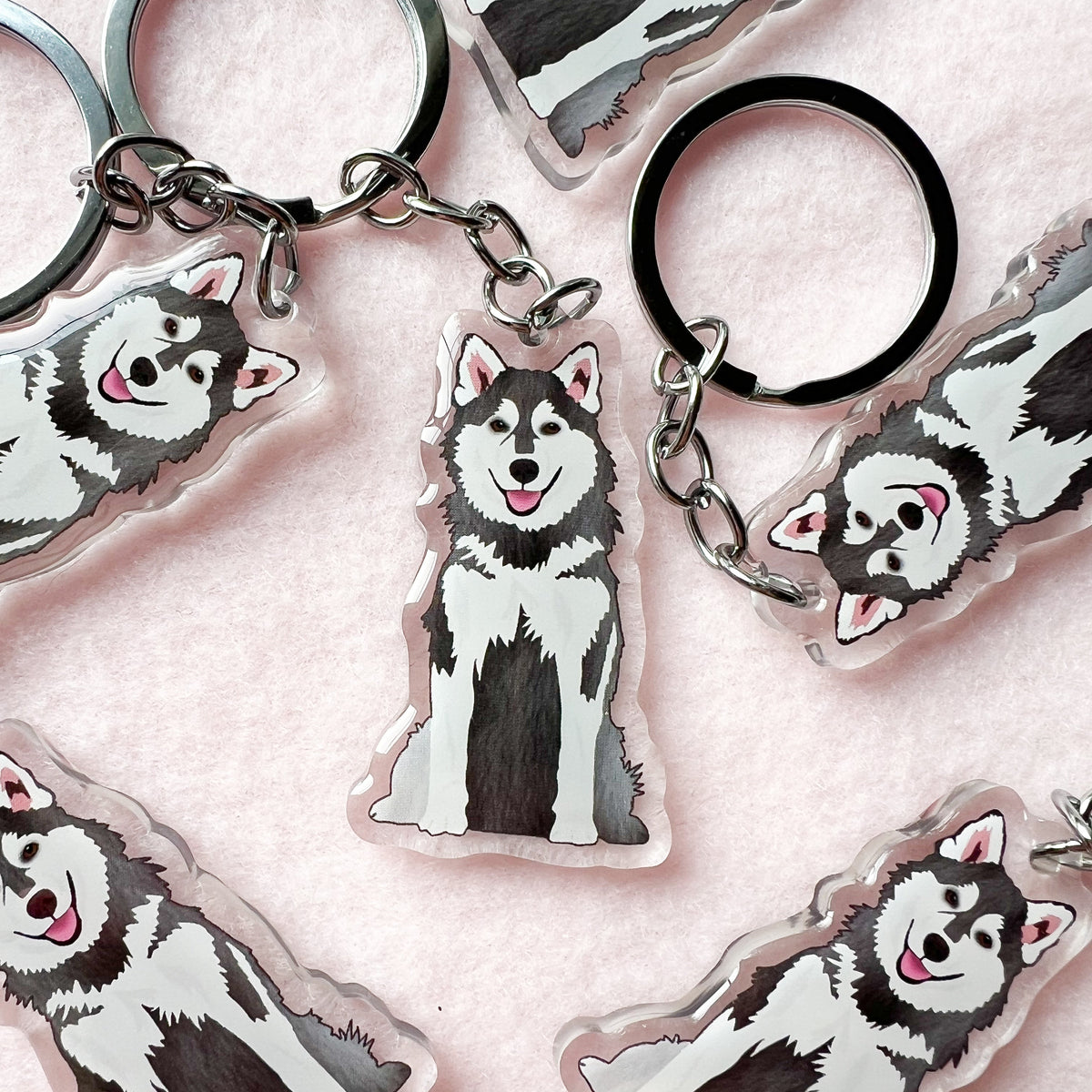 Pomsky, Alaskan Klee Kai Keychain