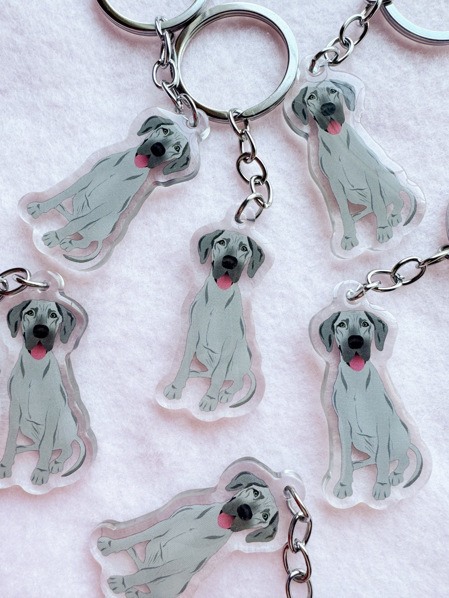 Great Dane (gray) Keychain