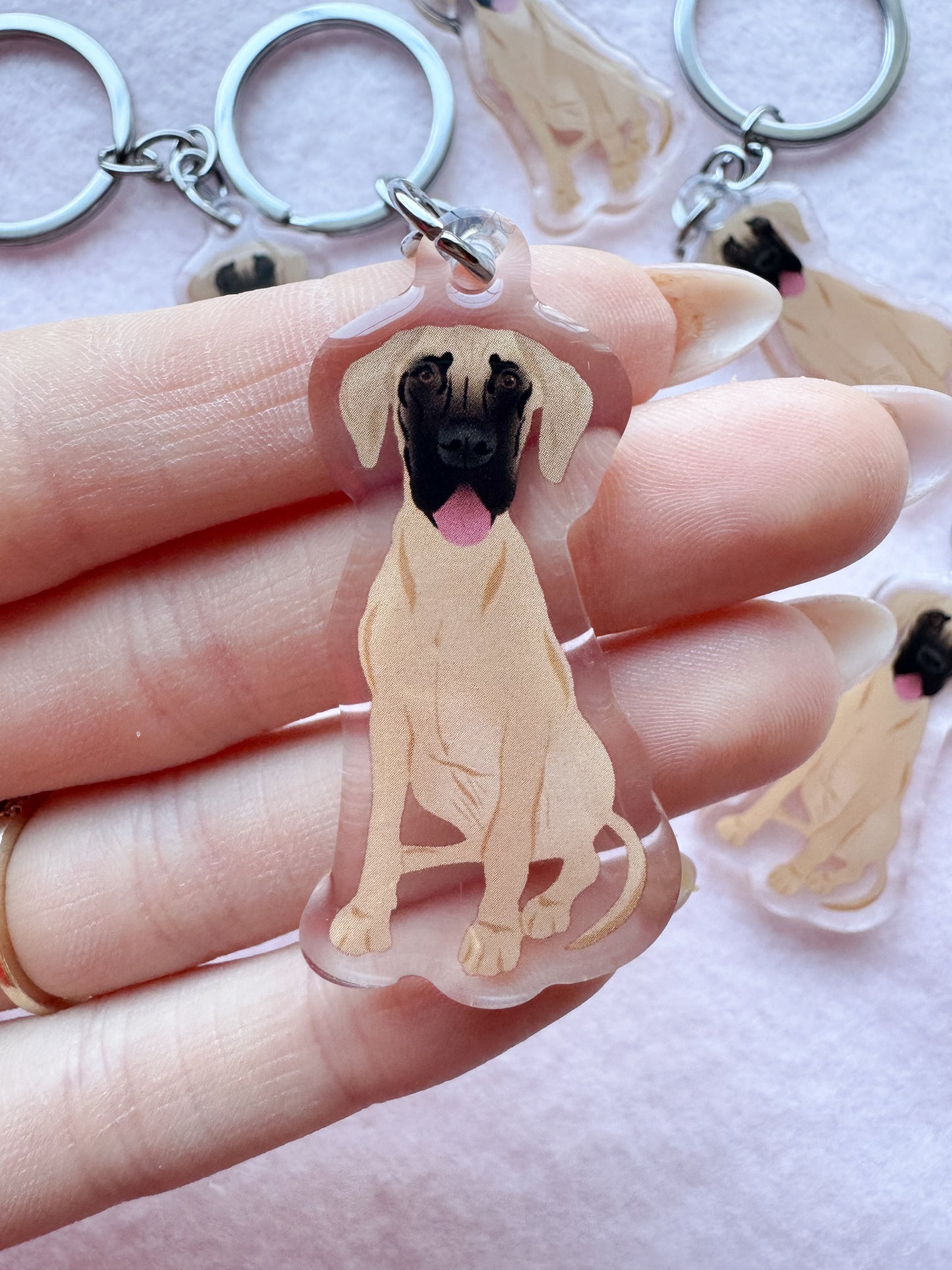 Great Dane (tan) Keychain