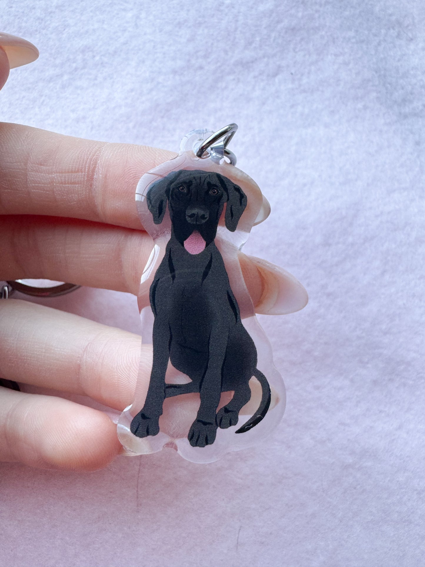 Great Dane (black) Keychain