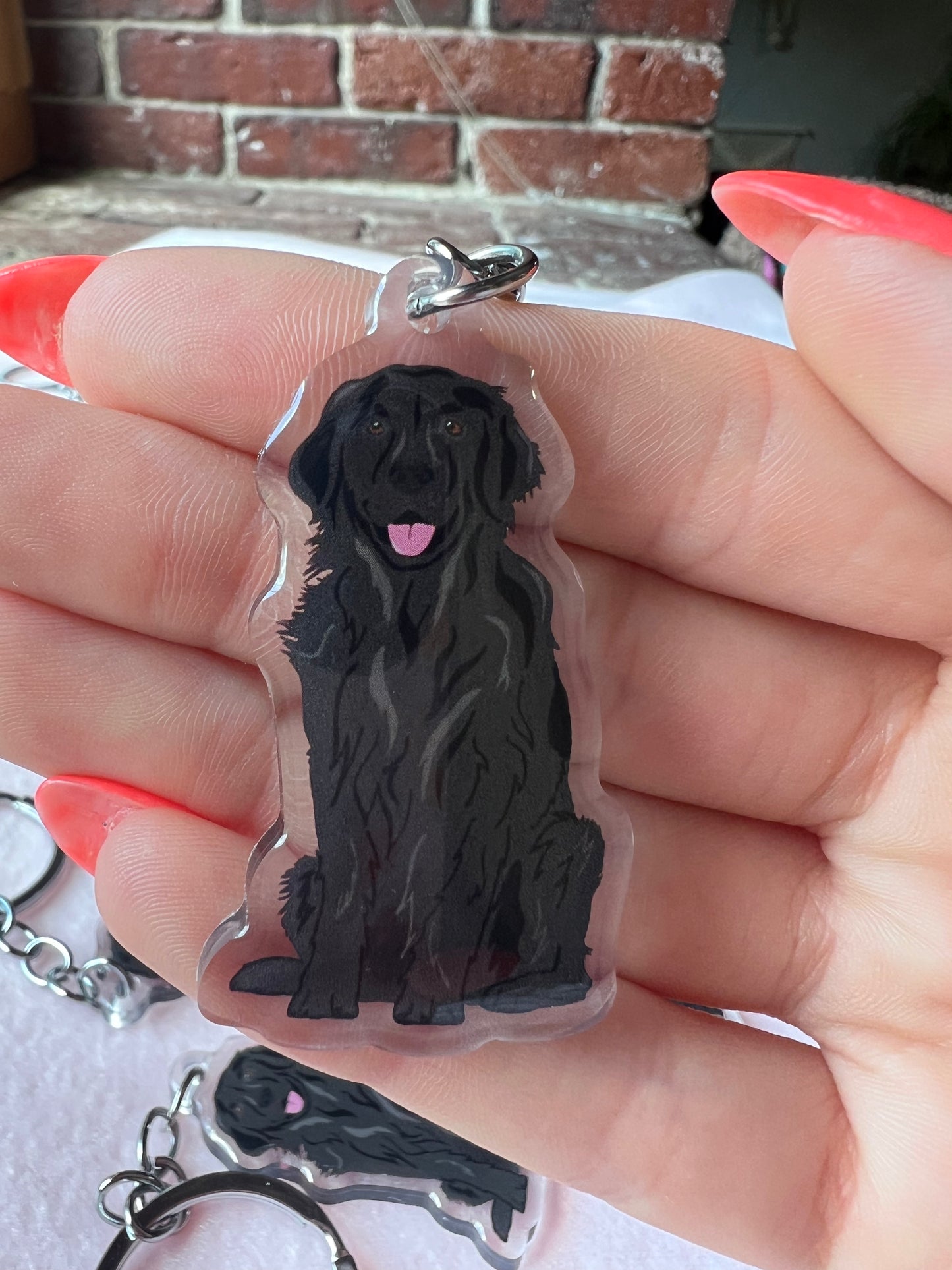 Golden Retriever (Black), Flat Coated Retriever Keychain