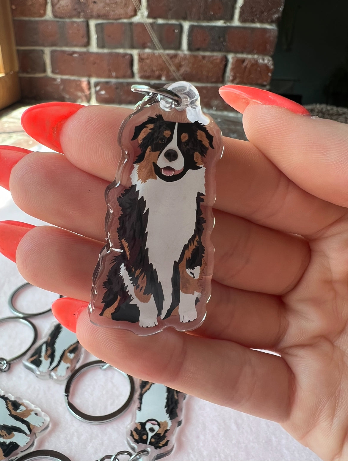 Australian Shepherd (black tri) Keychain