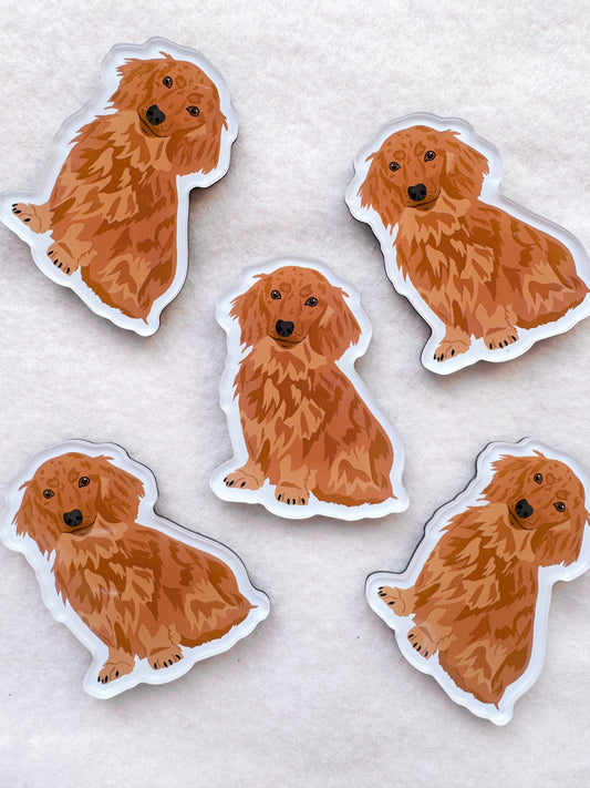 Dachshund (long haired red/brown) Magnet