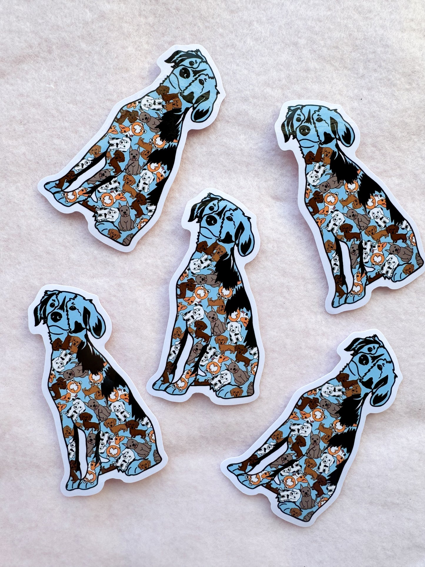 Mutt, Mixed Breed (blue) Sticker