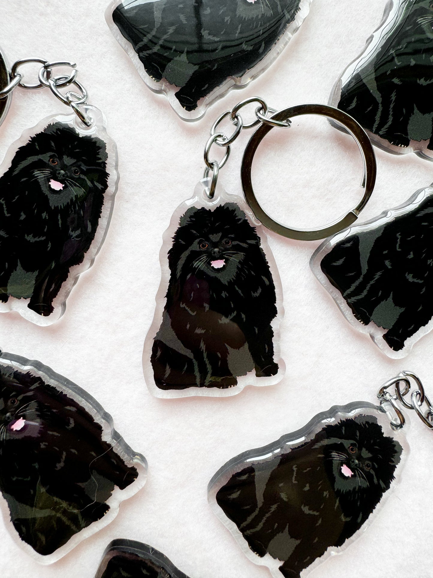 Pomeranian (black) Keychain