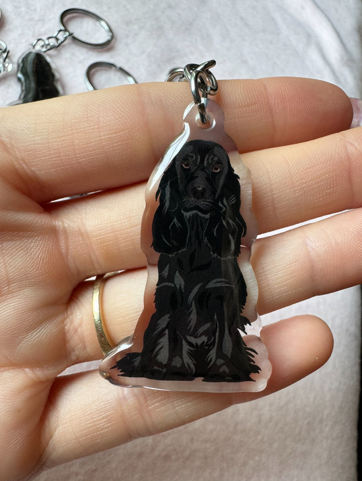English Cocker Spaniel (black) Keychain