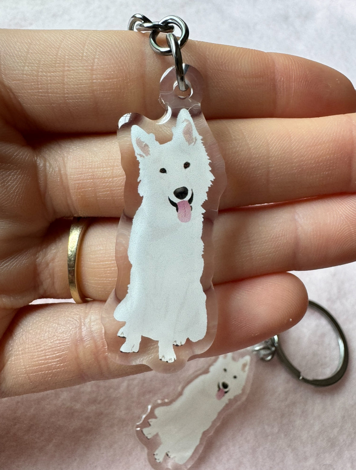 German Shepherd (white), Swiss Shepherd, Husky (white) Keychain