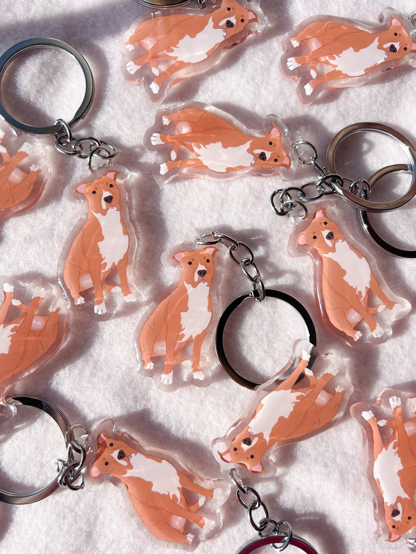 Pit Bull (brown/red), Staffy (brown/red) Keychain