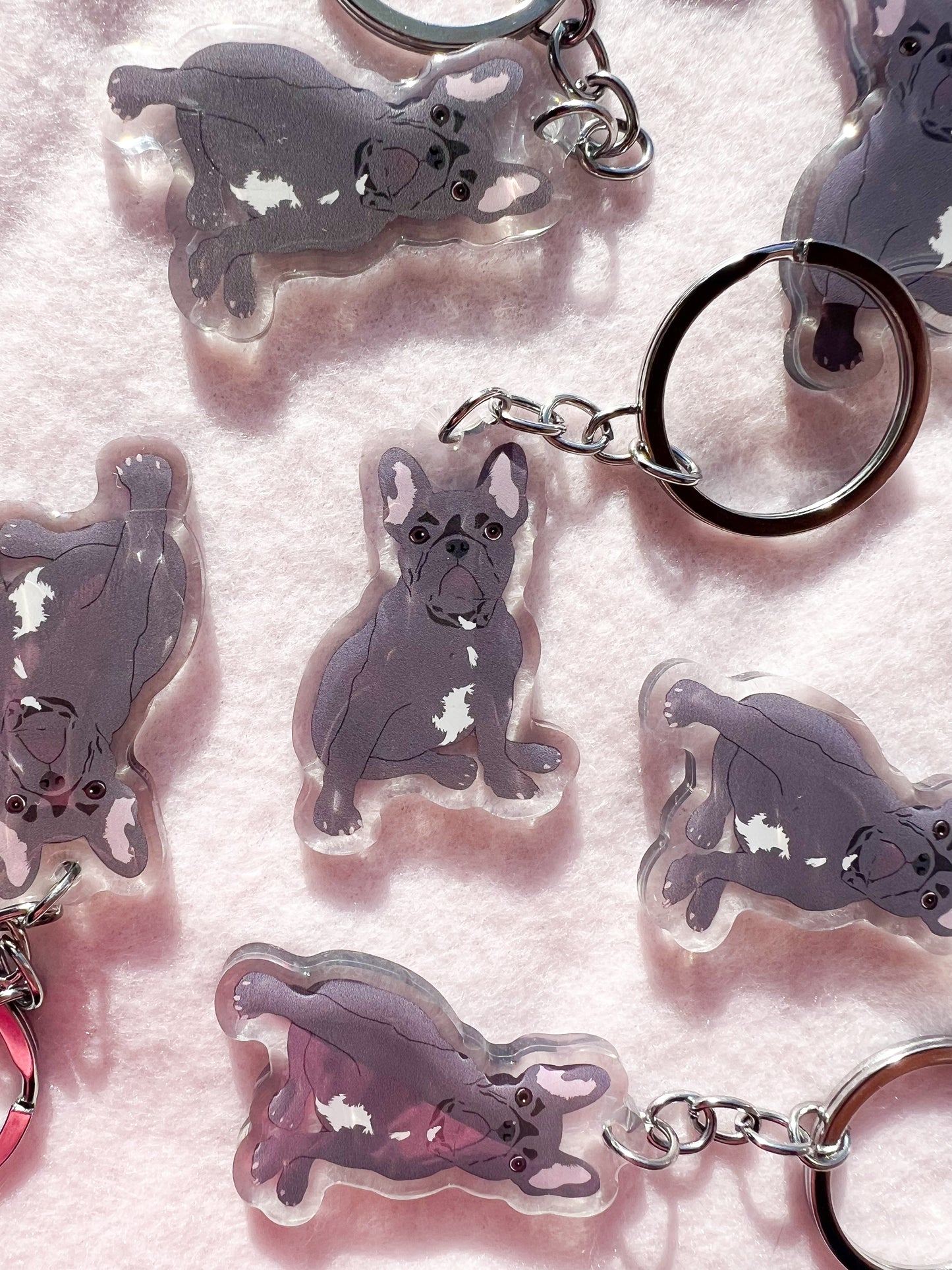 Frenchie (gray) Keychain