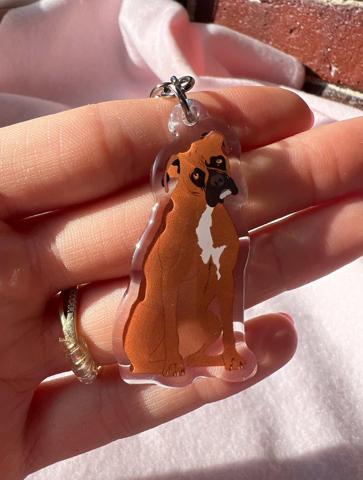 Boxer (brown) Keychain