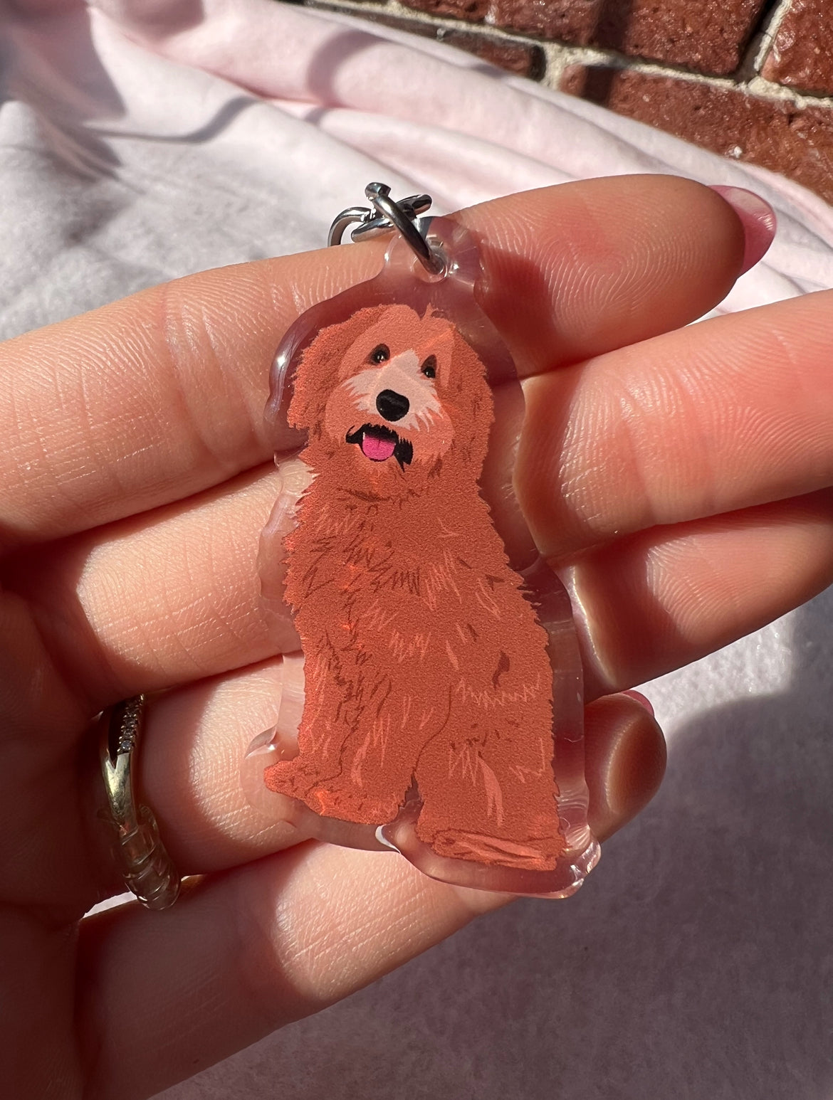 Goldendoodle (Red), Labradoodle (Red) Keychain