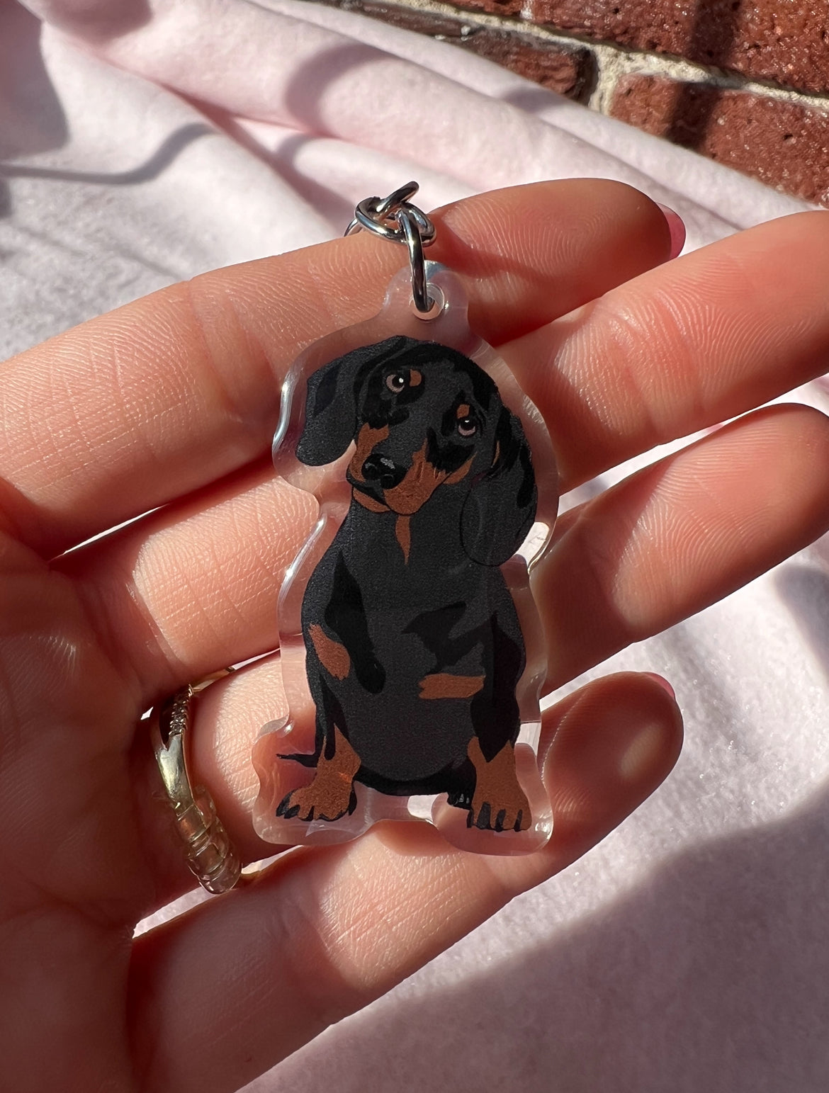 Dachshund (black and brown) Keychain