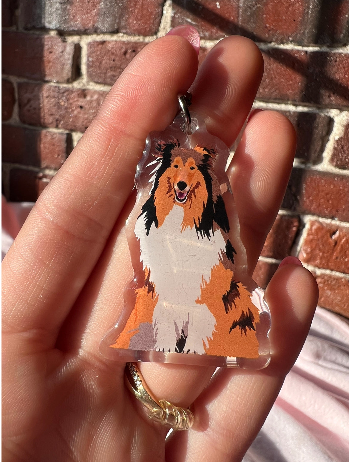 Rough Collie Keychain