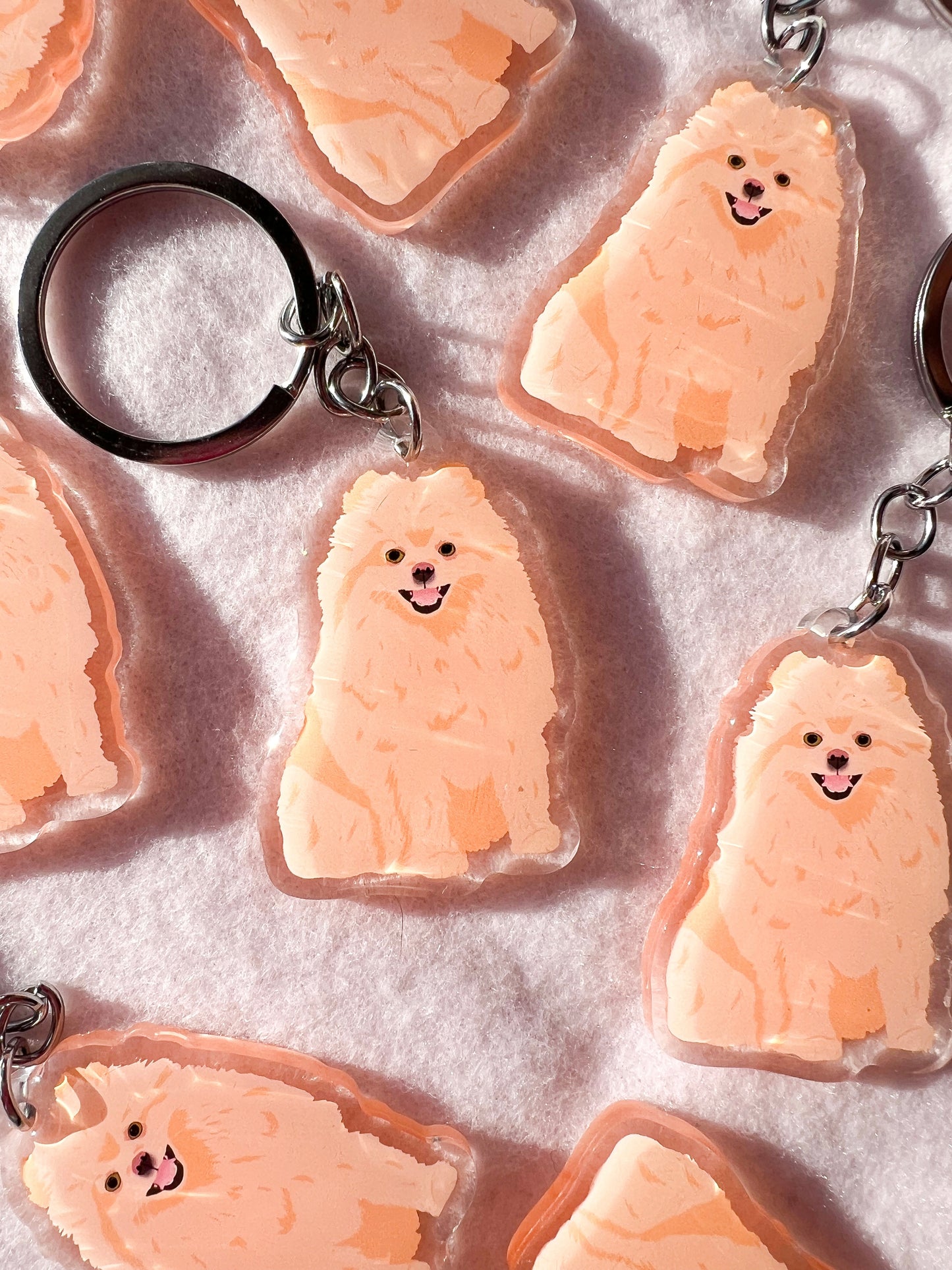 Pomeranian (blonde) Keychain