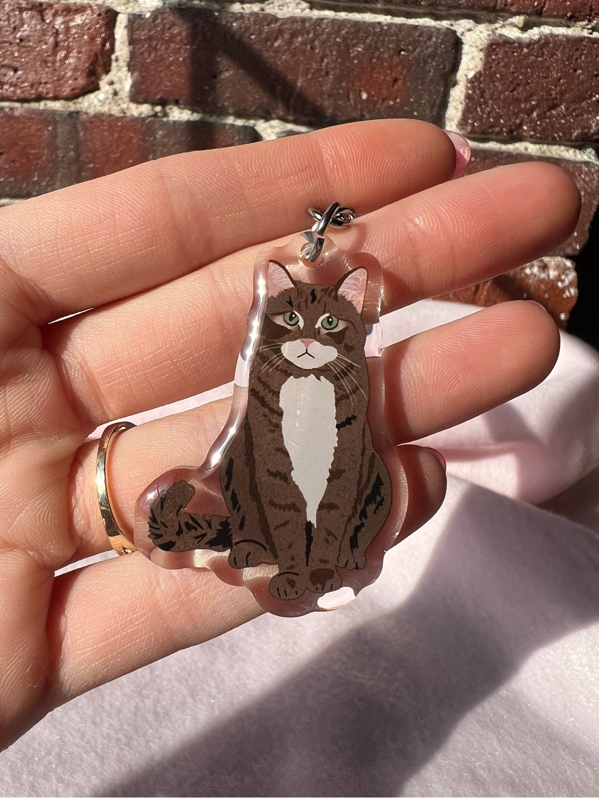 Brown Tabby Cat Keychain