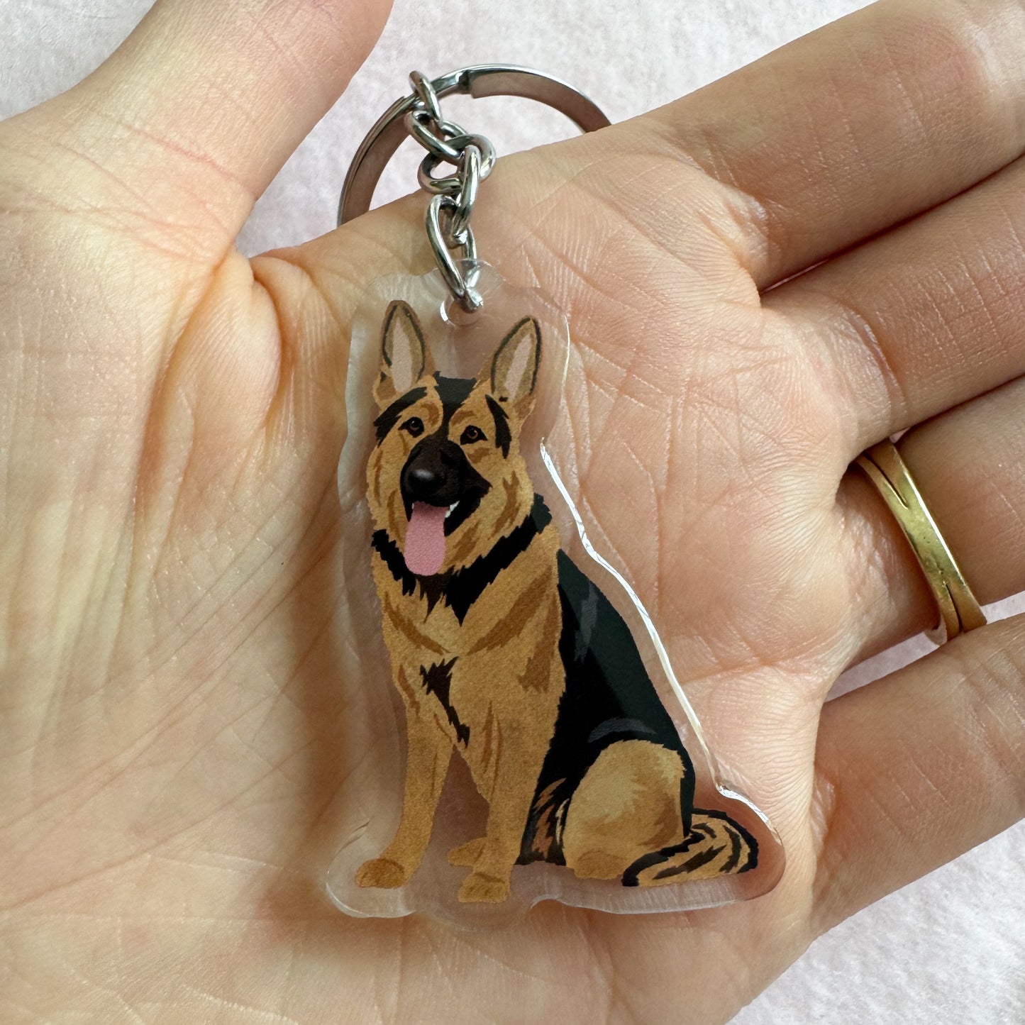 German Shepherd (black & tan) Keychain