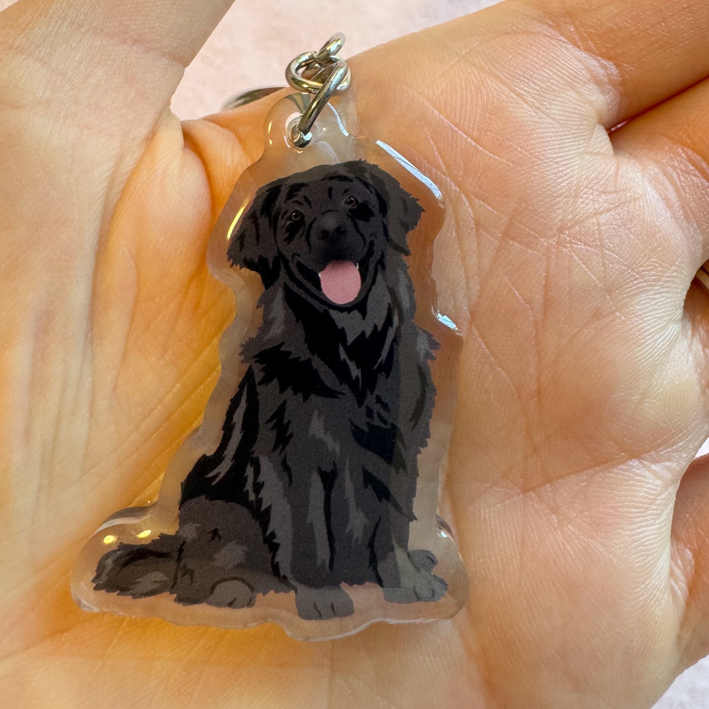 Golden Retriever (Black), Flat Coated Retriever Keychain