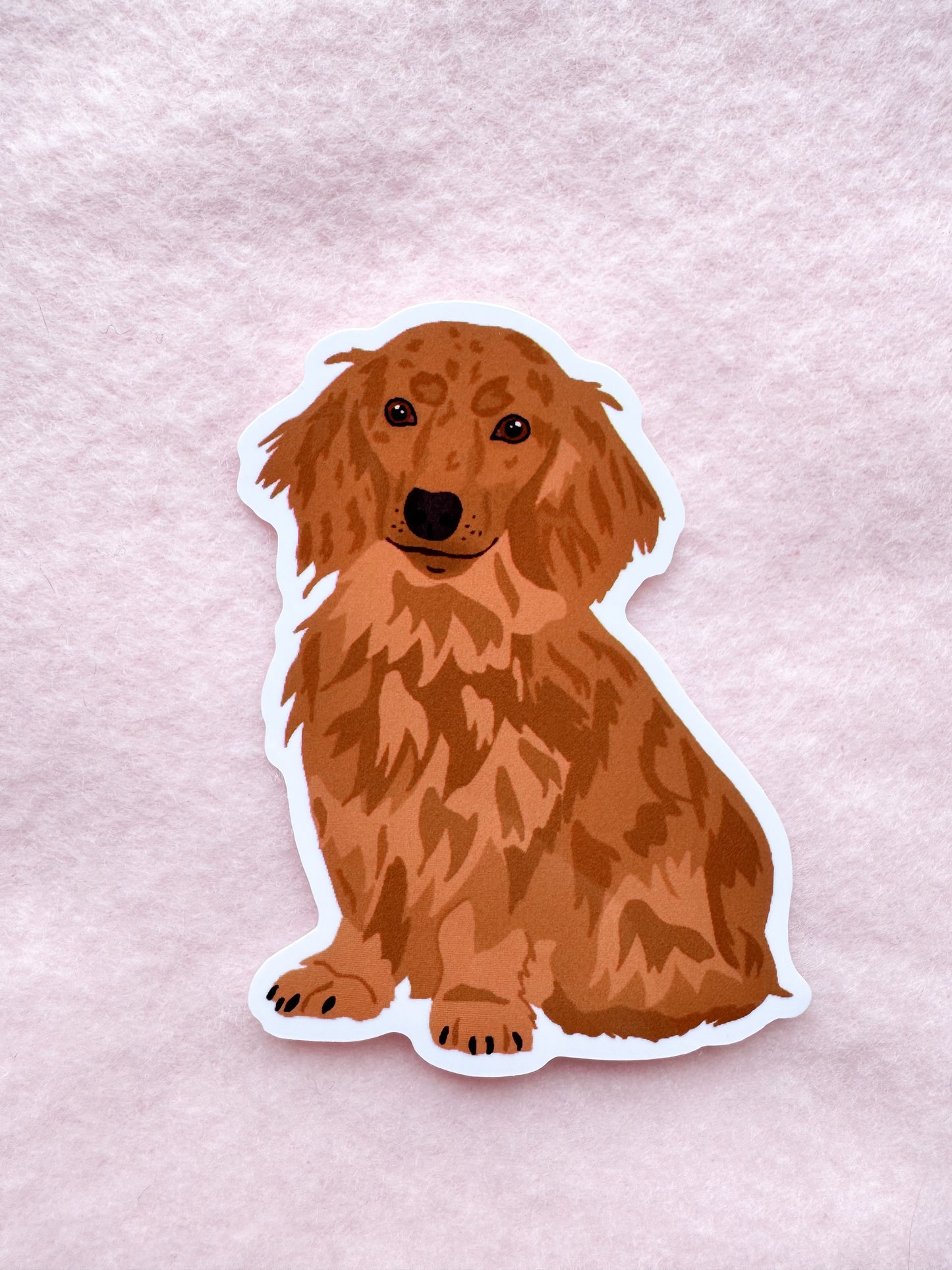 Dachshund (long haired red/brown) Sticker