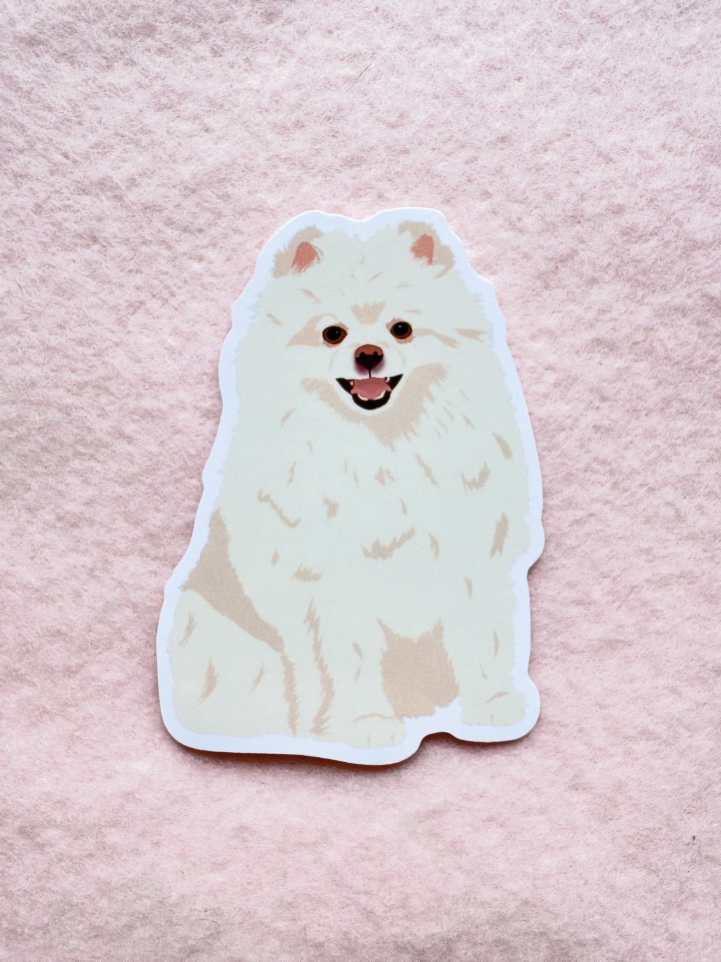 Pomeranian (white) Sticker