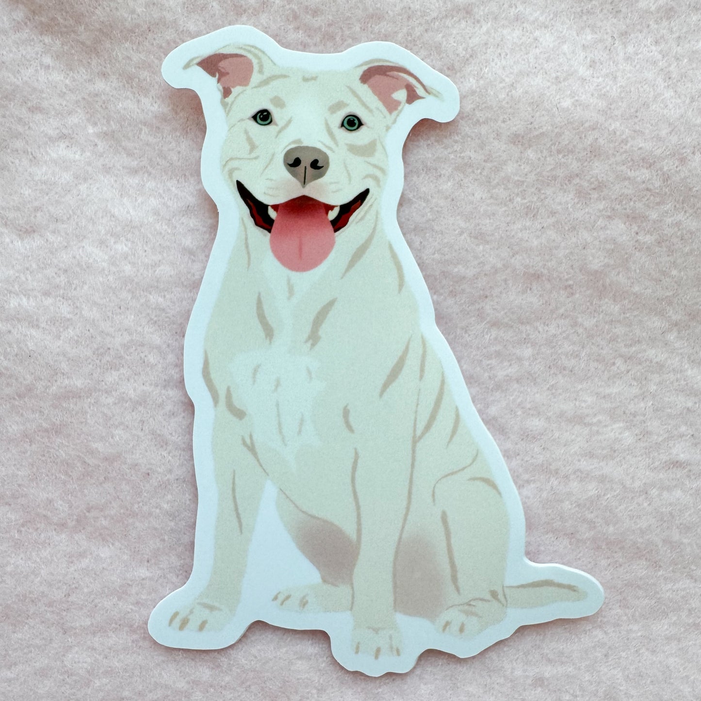 Pit Bull, Staffy (white) Sticker