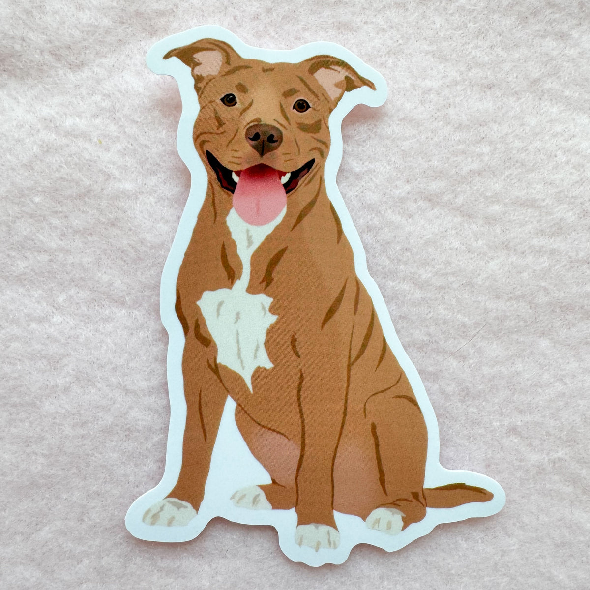 Pit Bull, Staffy (brown/red) Sticker