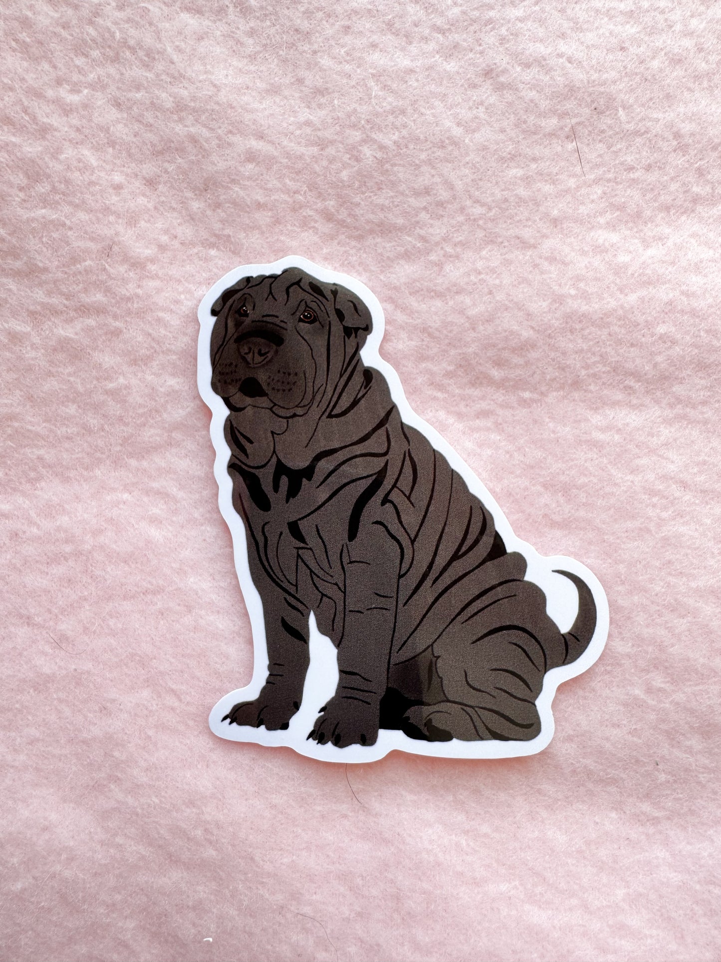 Shar Pei (black) Sticker