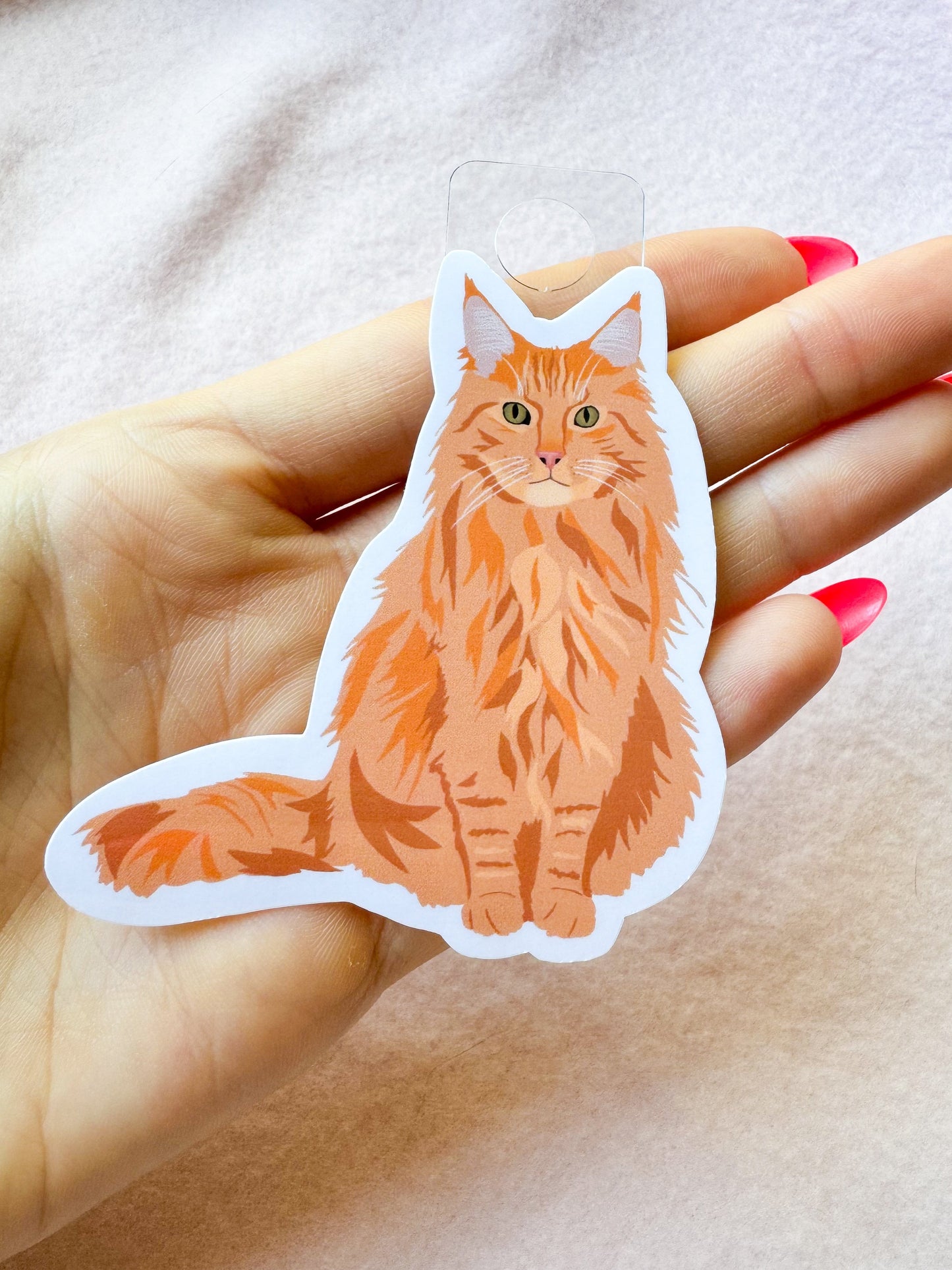 Orange (long haired) Cat Sticker