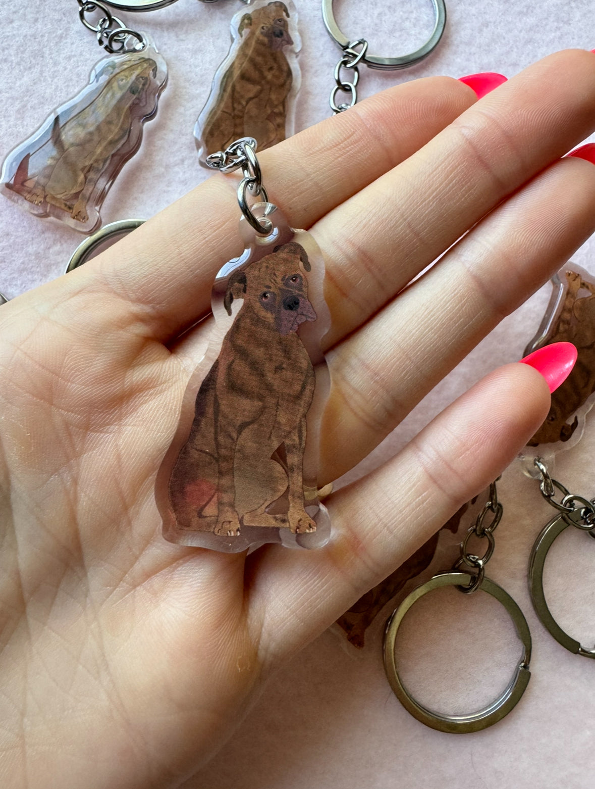 Boxer (brindle) Keychain