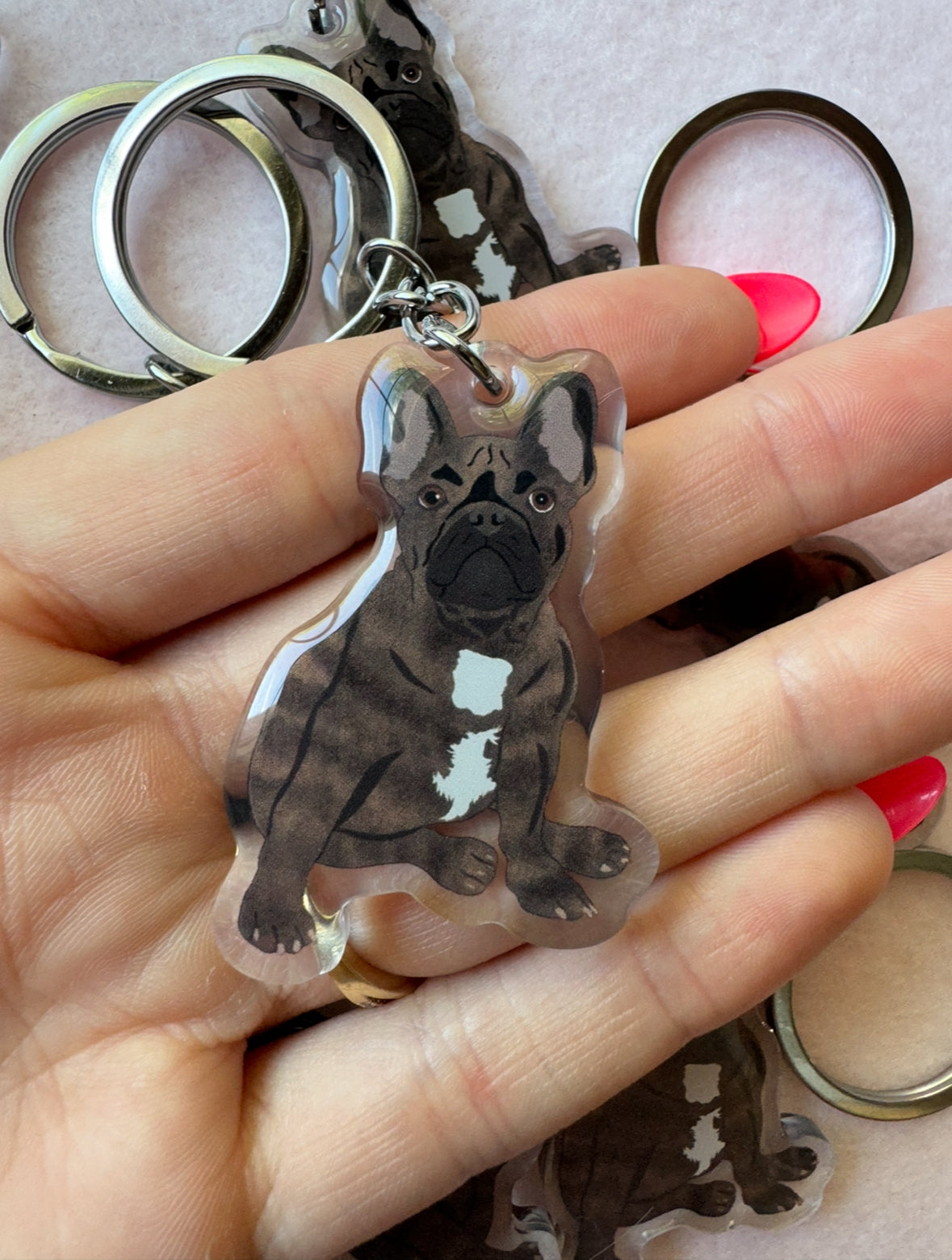 Frenchie (brindle) Keychain