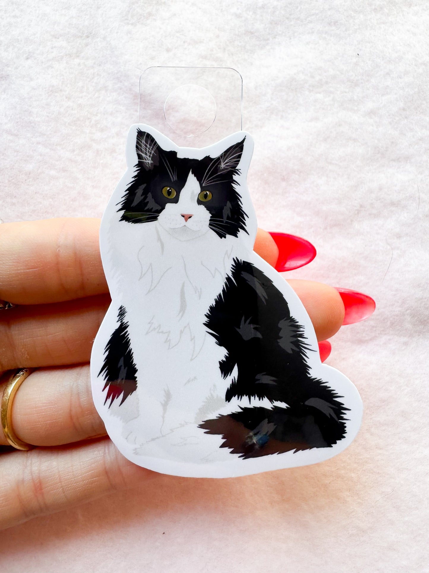 Tuxedo Cat (long haired) Sticker