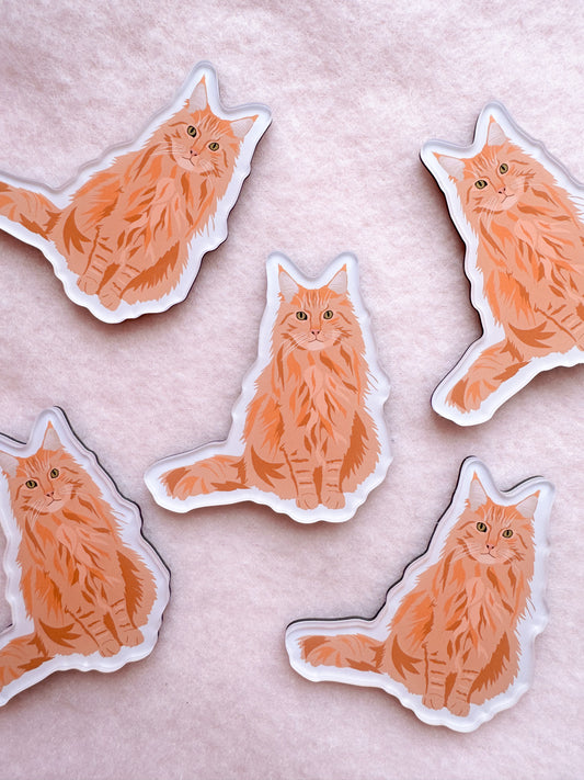 Orange (long haired) Cat Magnet