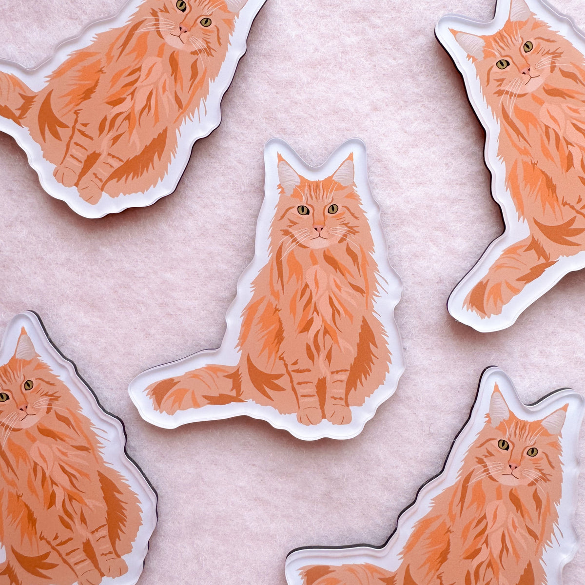 Orange (long haired) Cat Magnet