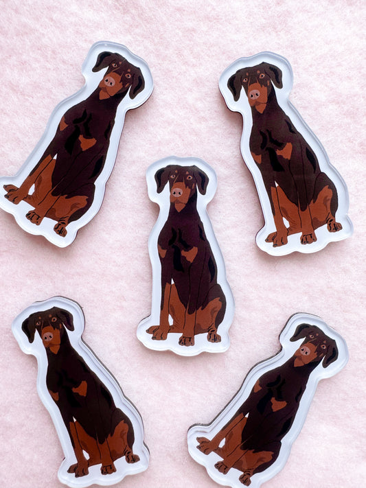 Dobermann (red & rust/natural ears) Magnet