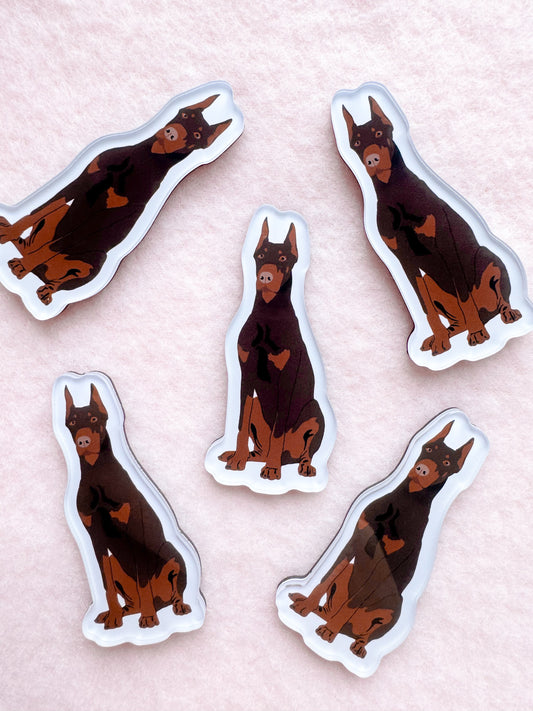 Dobermann (red & rust/cropped ears) Magnet