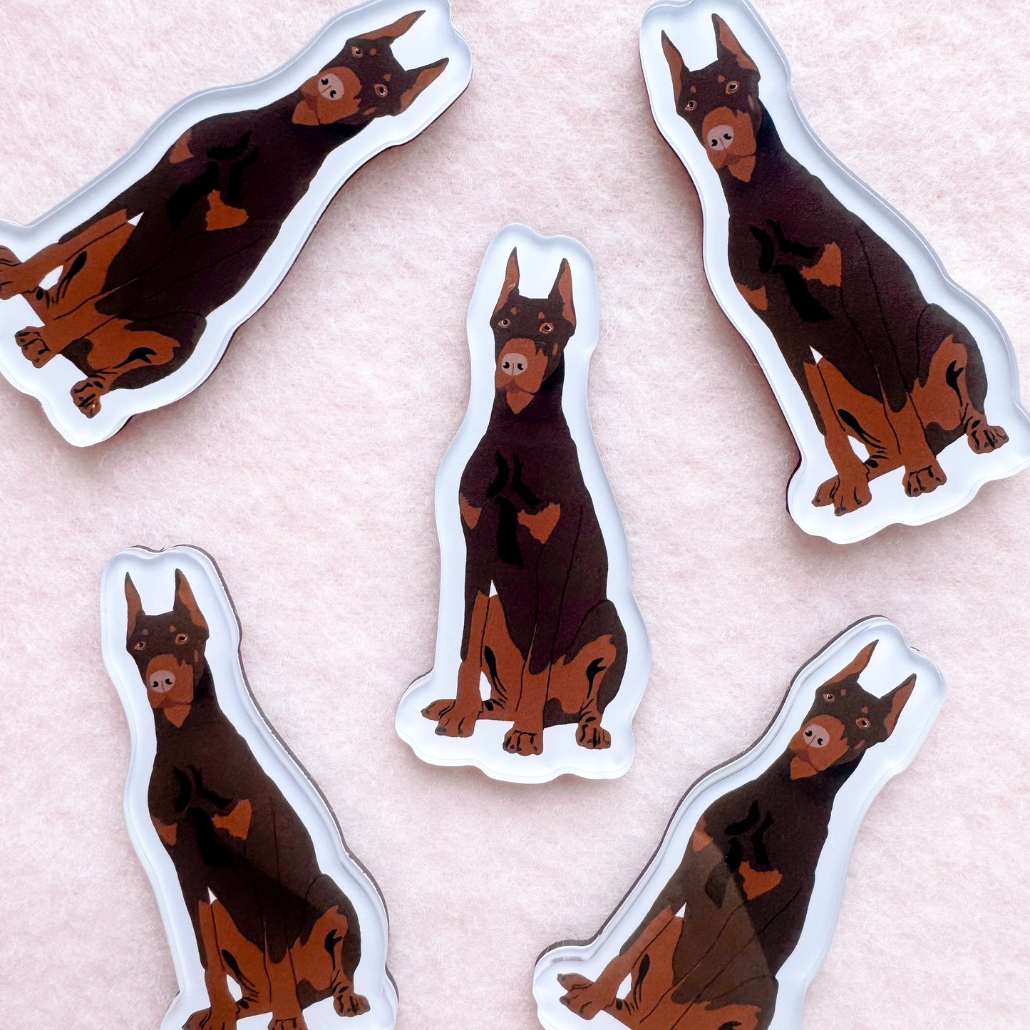 Dobermann (red & rust/cropped ears) Magnet